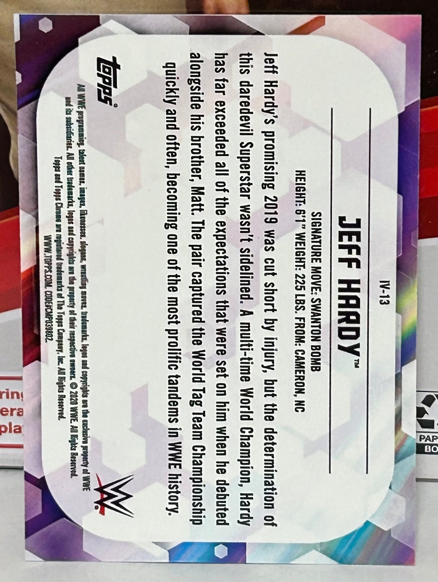 Jeff Hardy 2020 WWE Topps Chrome REFRACTOR Card