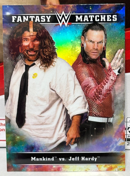 Jeff Hardy & Mankind 2020 WWE Topps Chrome “Fantasy Matches” Insert
