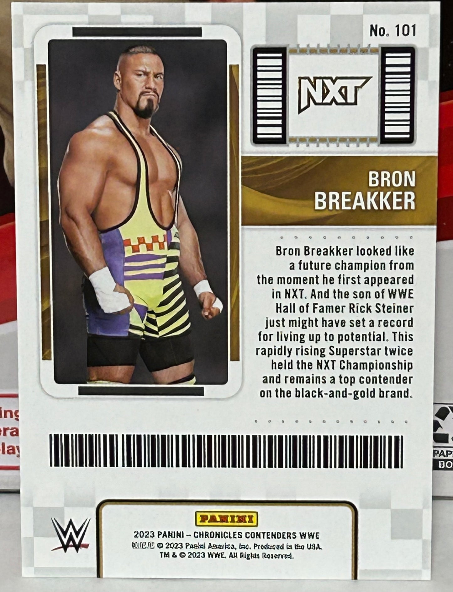 Bron Breakker 2023 WWE NXT Panini Chronicles Contenders Bronze Parallel