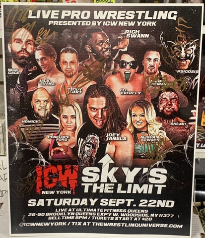 ICW “Sky’s The Limit” 9/22/2018 Signed 11x14 Event Poster (9 Signatures Total)