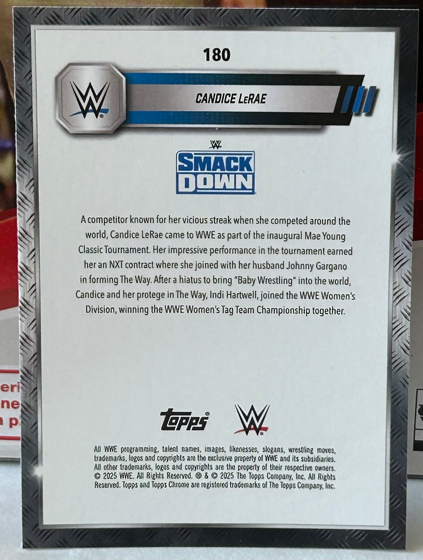 Candice LaRae 2025 WWE Topps Chrome SEPIA REFRACTOR Card