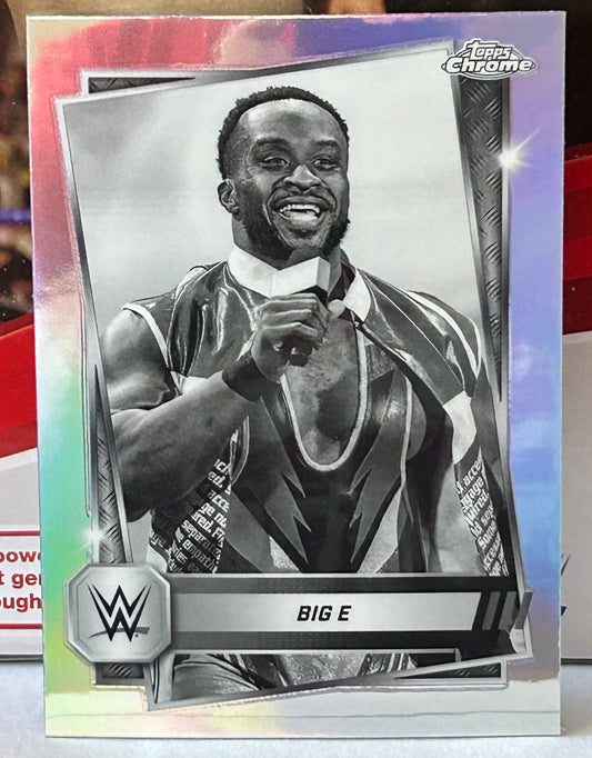 Big E 2025 WWE Topps Chrome SEPIA REFRACTOR Card