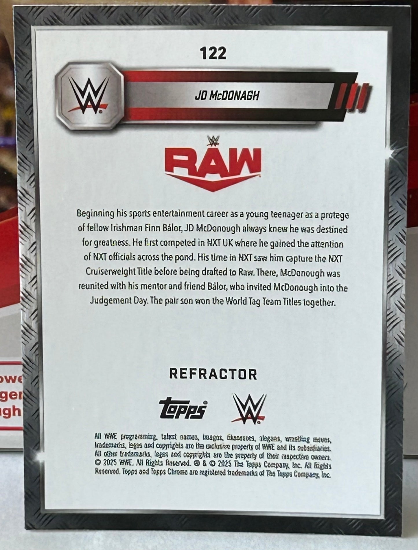 JD McDonagh 2025 WWE Topps Chrome REFRACTOR Card
