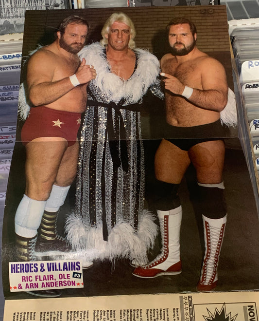 Wrestling All Stars Magazine April 1986 JYD (Poster Ric Flair, Arn & Ole Anderson)
