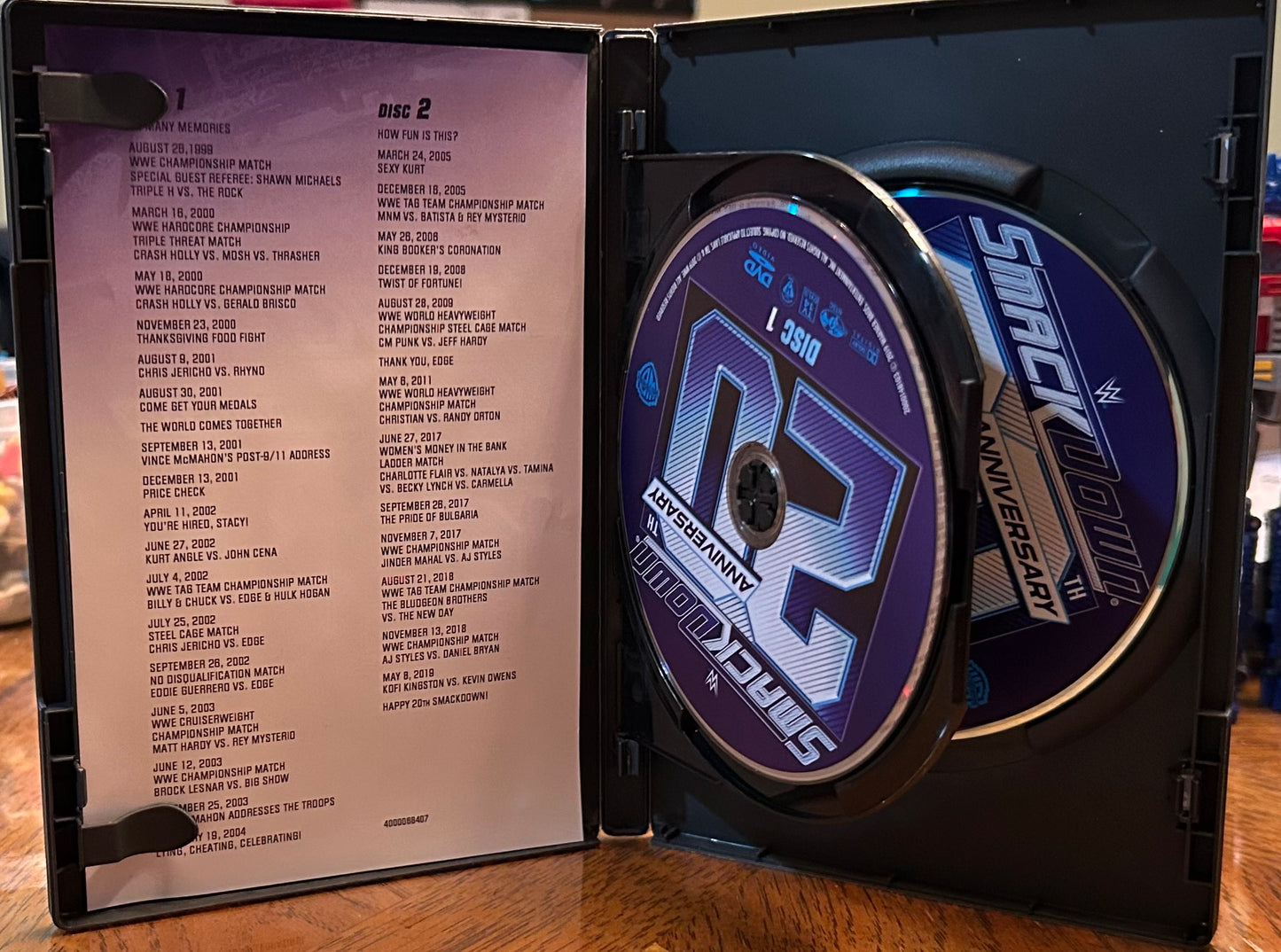 WWE “Smackdown, 20th Anniversary” DVD (2-Disc set)