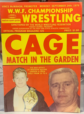 WWF MSG Official Program 9/24/1979 (Cage Match in the Garden)