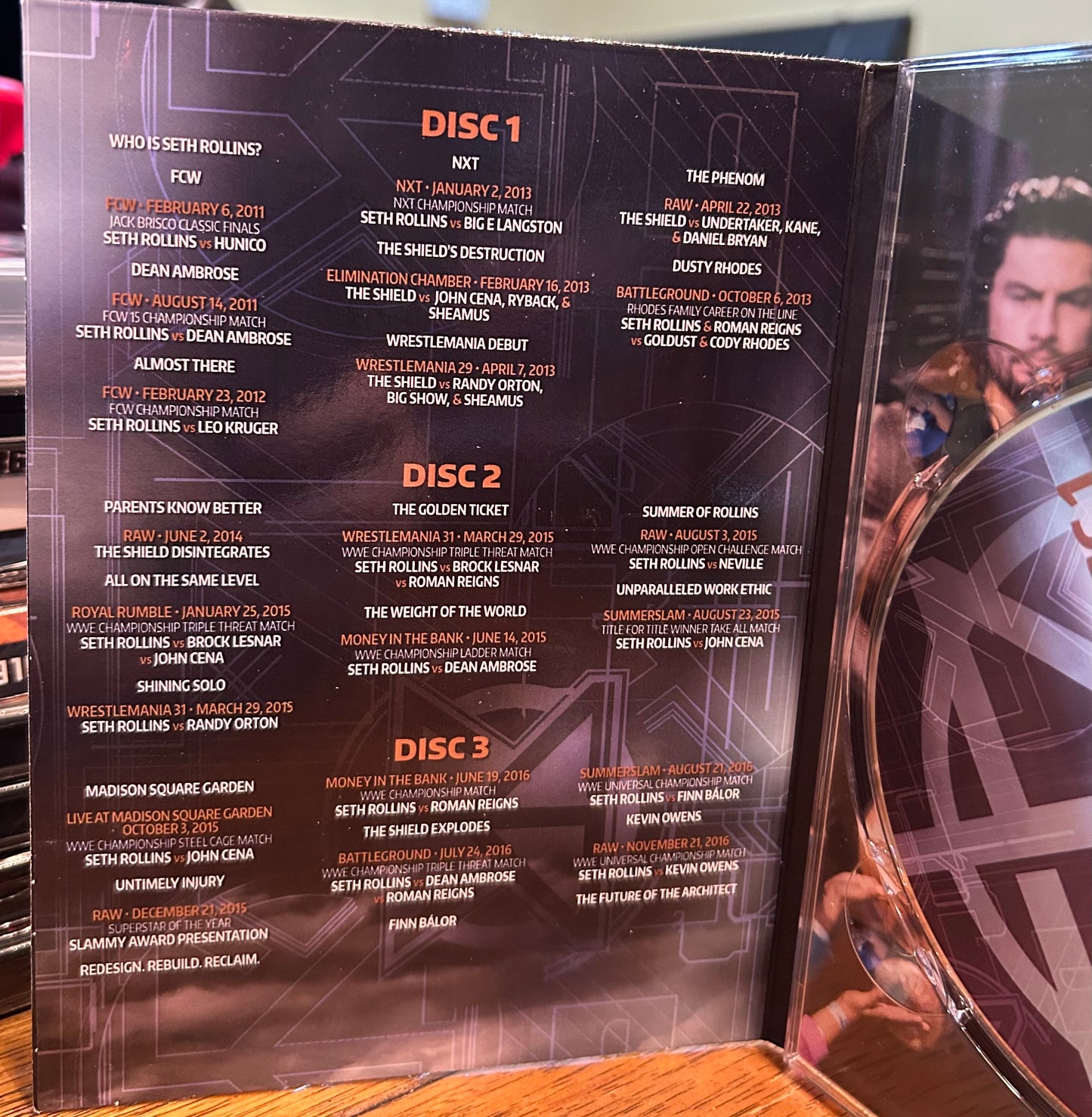 * WWE “Seth Rollins, Building The Architect” DVD (3-Disc set)
