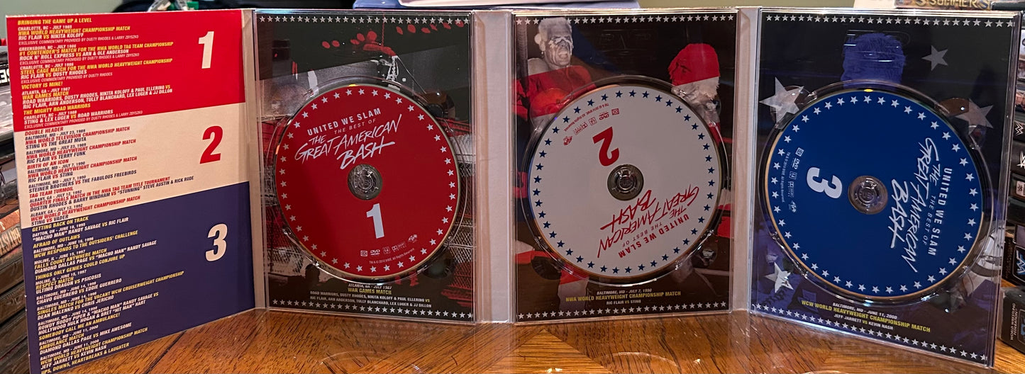 WWE “The Best of The Great American Bash, United We Slam” DVD (3-Disc set)