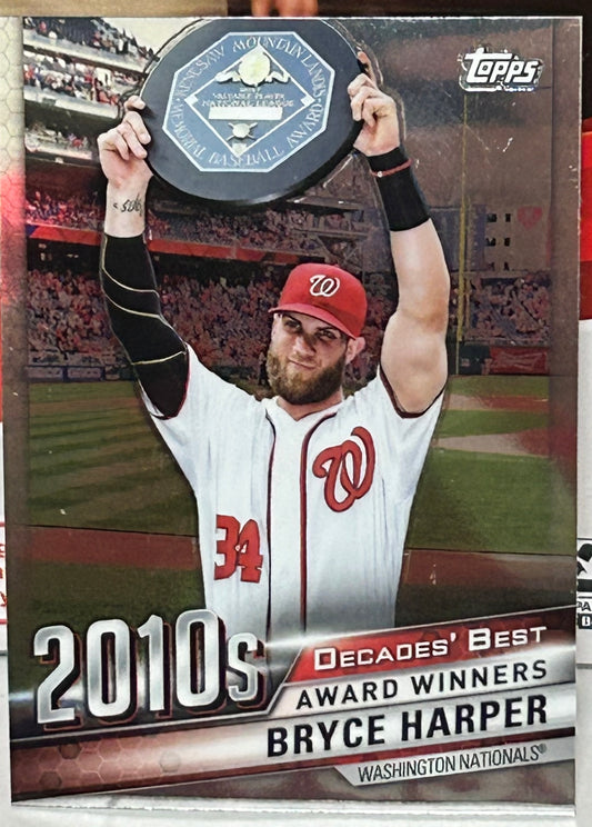 Bryce Harper 2020 Topps Chrome “Decade’s Best” Insert Card NATIONALS