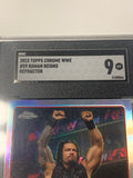 Roman Reigns 2015 WWE Topps Chrome Refractor Card Graded SGC9