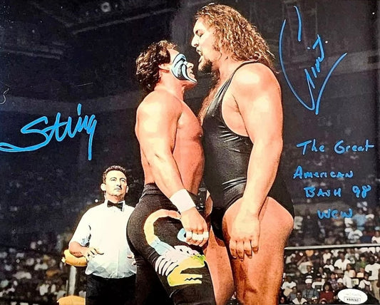 Sting & The Giant (Big Show) Dual SIGNED & Inscribed 11x14 Color Photo (JSA Authenticated)