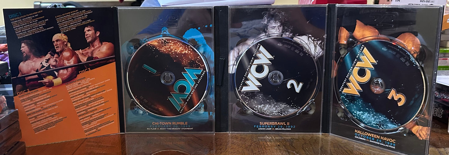 * “WCW, Greatest Pay Per View Matches” DVD (3- Discs set)