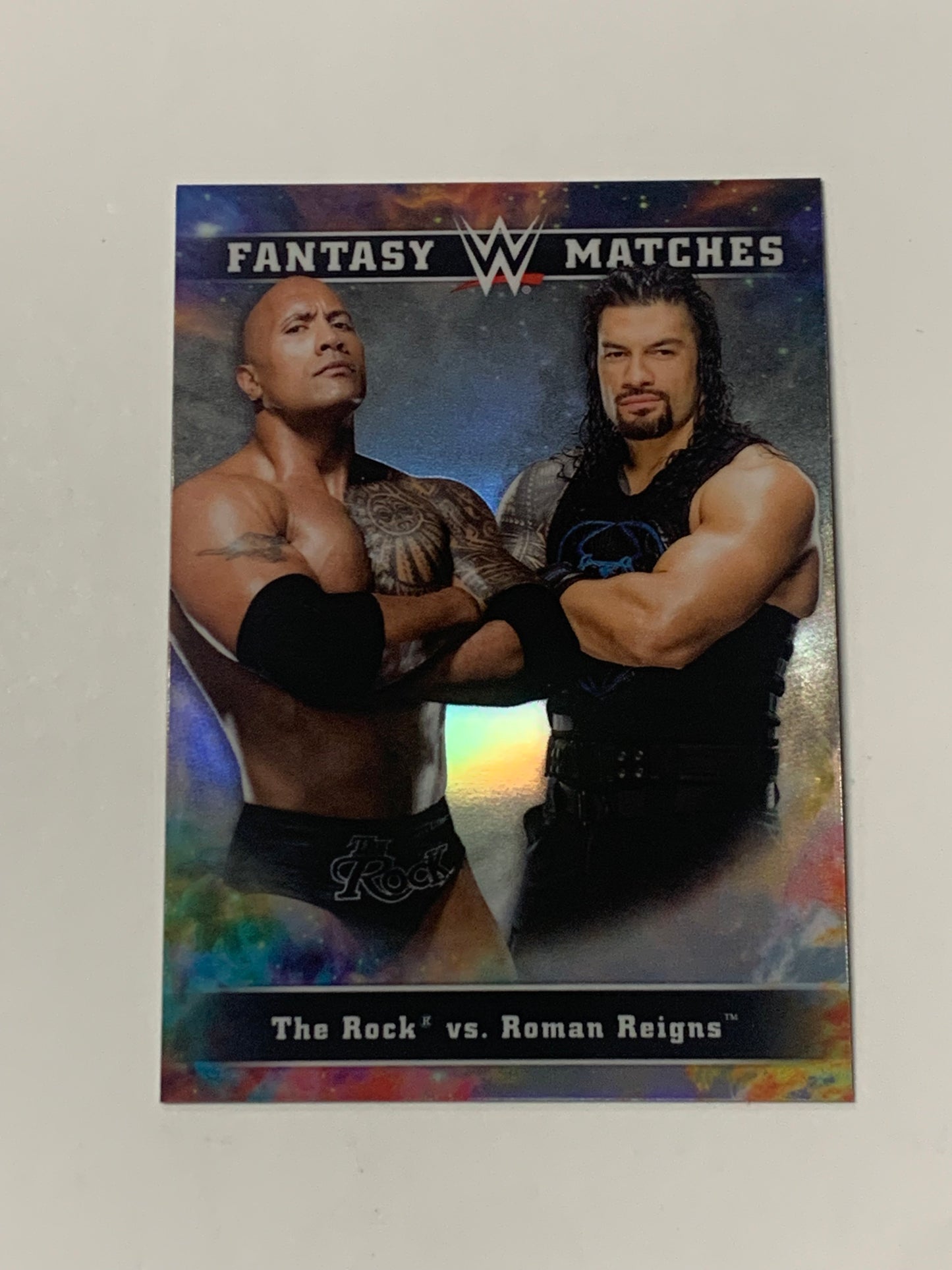 The Rock vs Roman Reigns 2020 WWE Topps Chrome Fantasy Matches