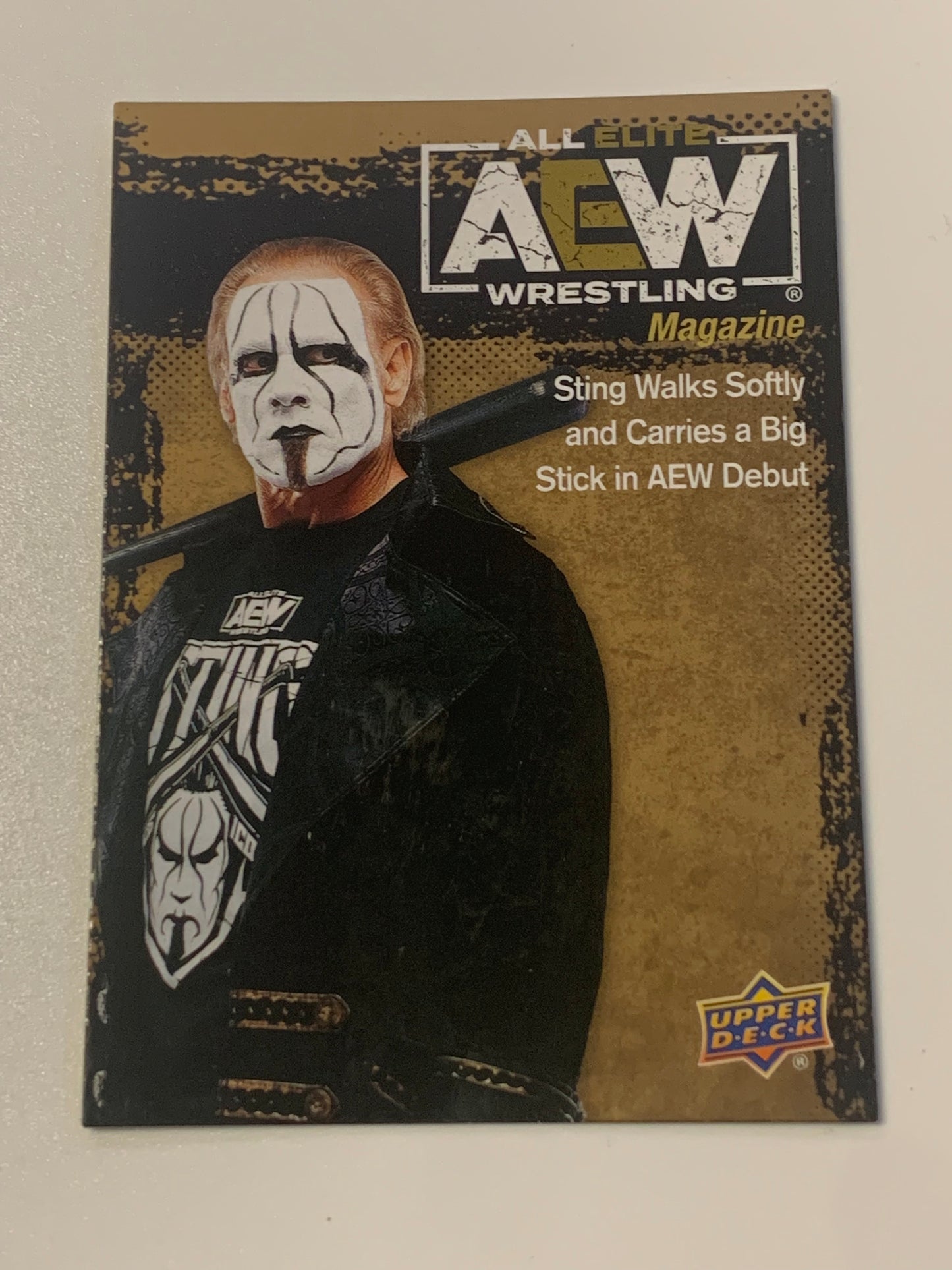Sting 2021 AEW UD Upper Deck GOLD Magazine Card!!!