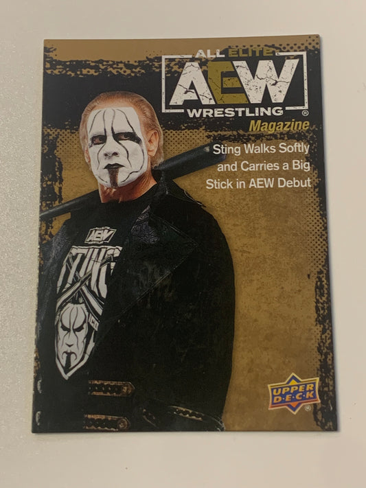 Sting 2021 AEW UD Upper Deck GOLD Magazine Card!!!