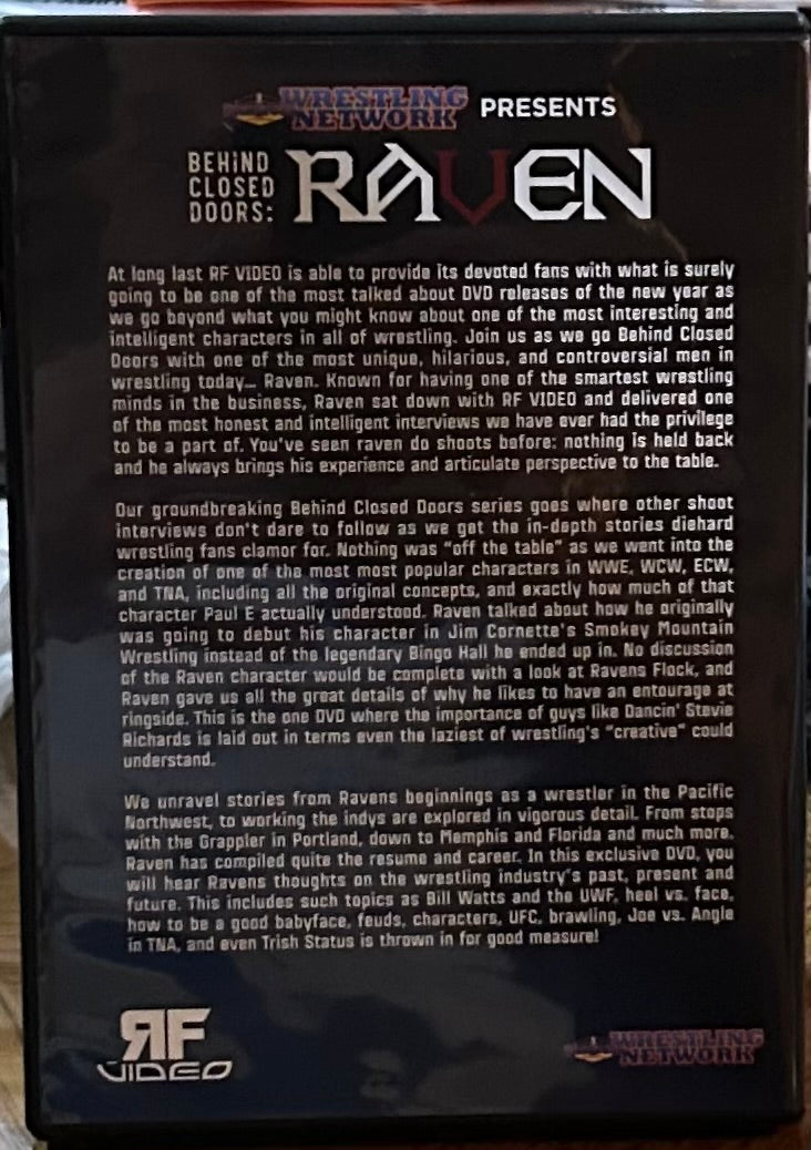RAVEN, Behind Closed Doors” DVD ECW WWE – The Wrestling Universe