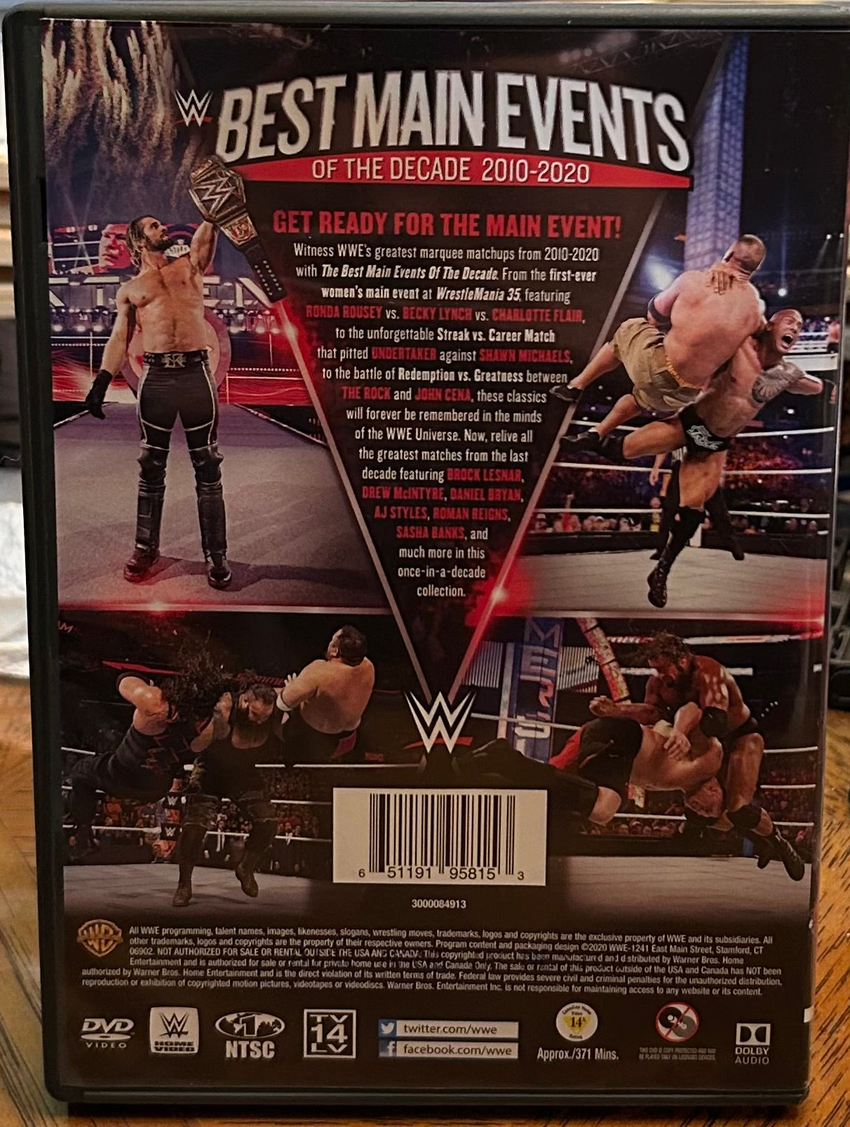 WWE “Best Main Events of the Decade” DVD (2-Disc set)