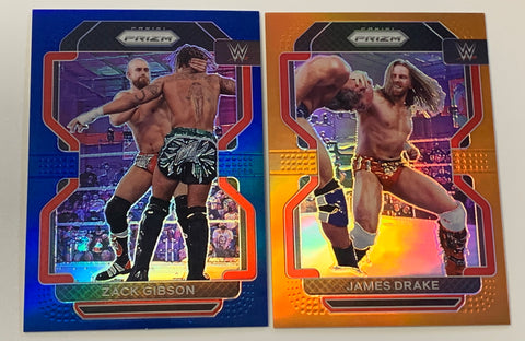 Zack Gibson 2022 WWE Prizm Purple Refractor #138/199 and James Drake 2022 WWE Prizm Orange Refractor #43/99 (Young Grizzled Vets)!!!