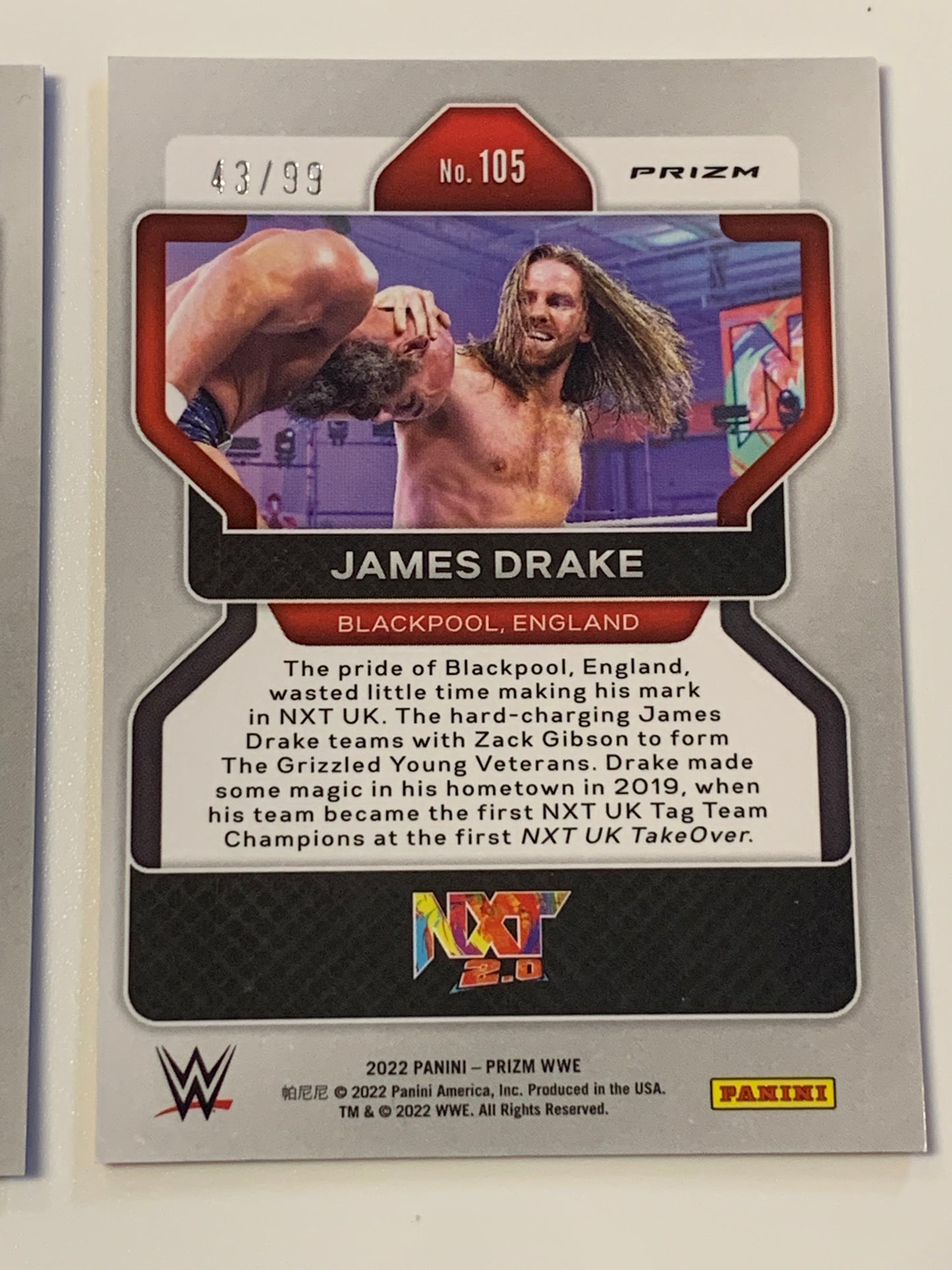 Zack Gibson 2022 Prizm Purple /199 & James Drake Orange /99 (Young Grizzled Vets)