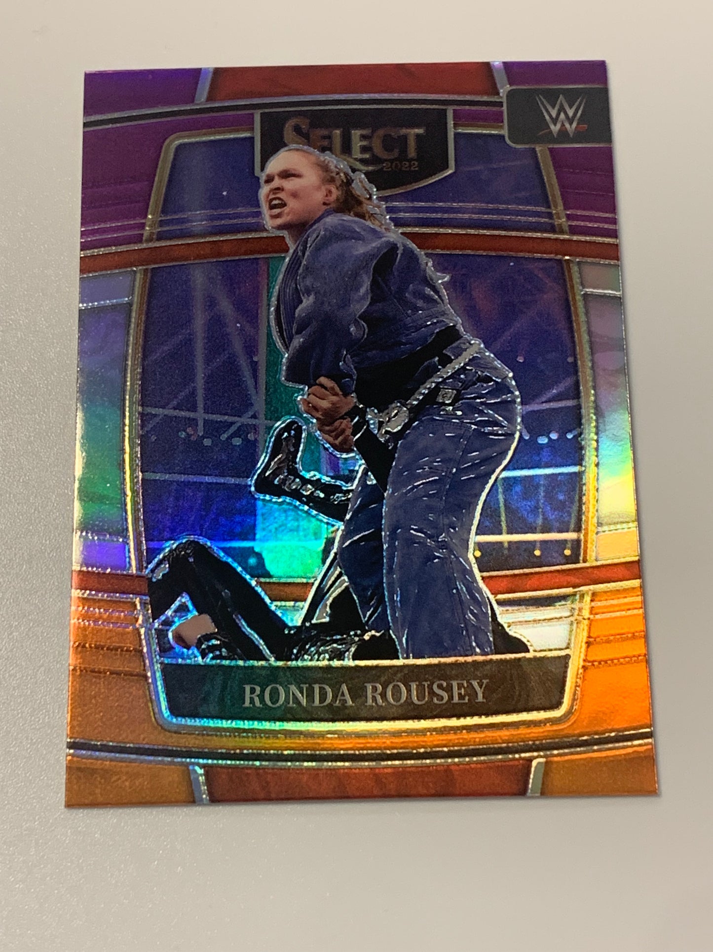 Ronda Rousey 2022 WWE Panini Select Concourse Tri-Color Prizm