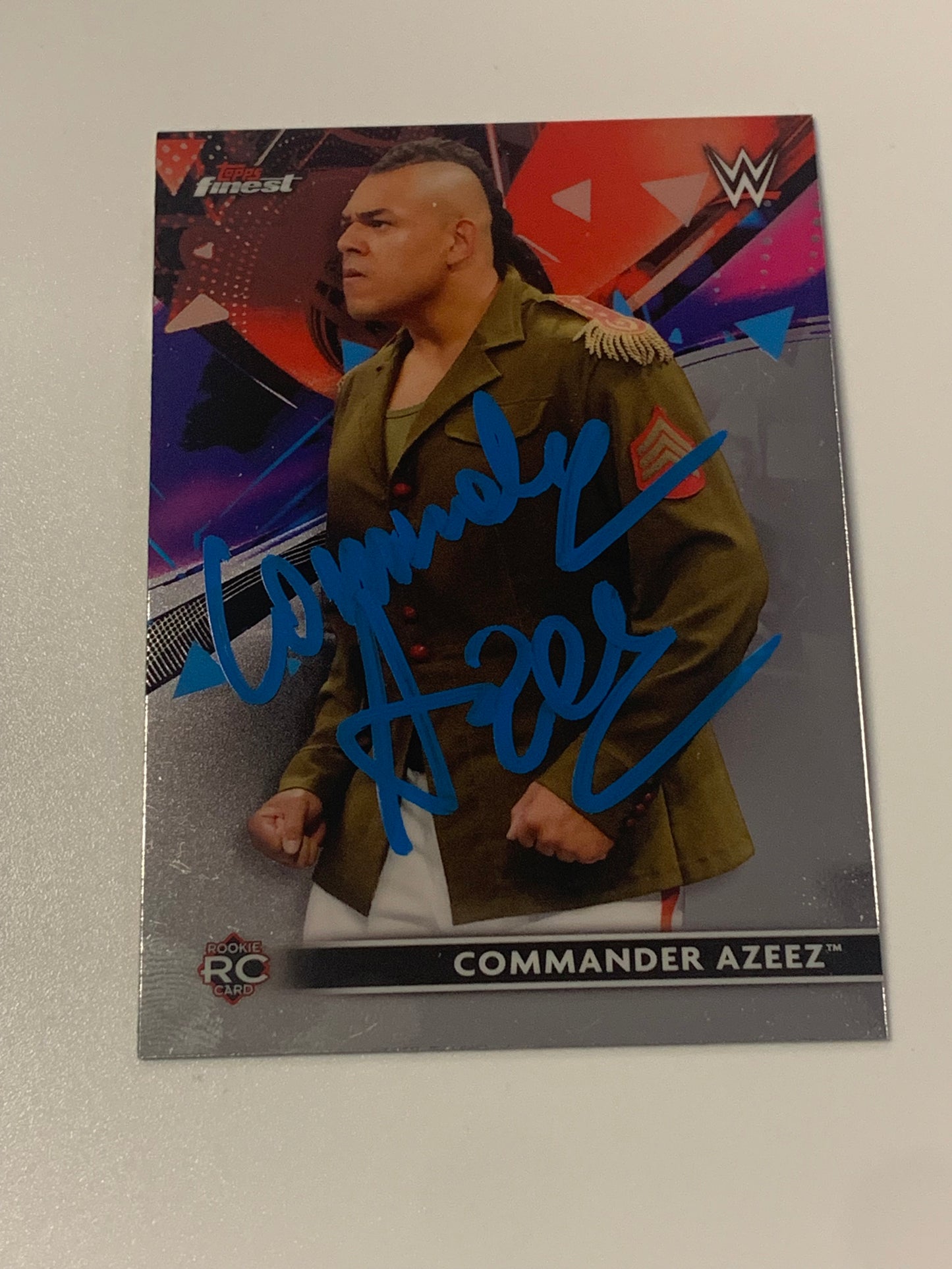 Commander Azeez SIGNED 2021 WWE Topps Finest RC (Comes w/COA)!!!