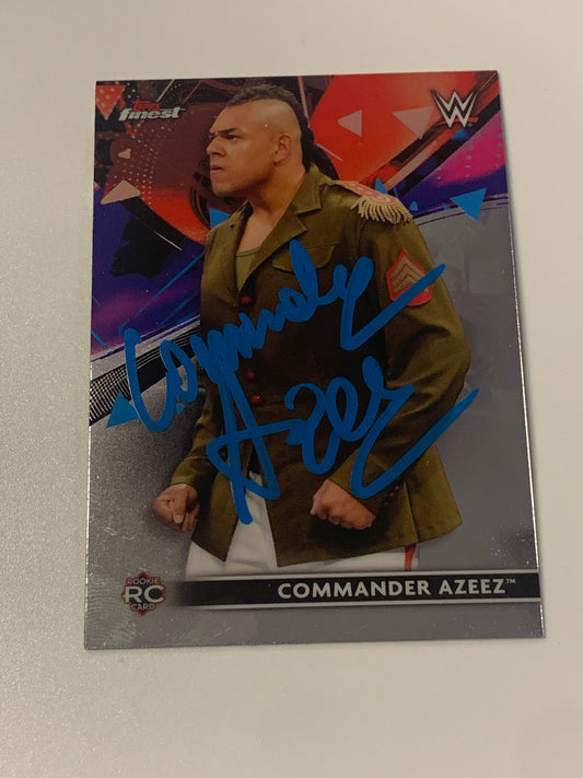 Commander Azeez SIGNED 2021 WWE Topps Finest RC (Comes w/COA)!!!