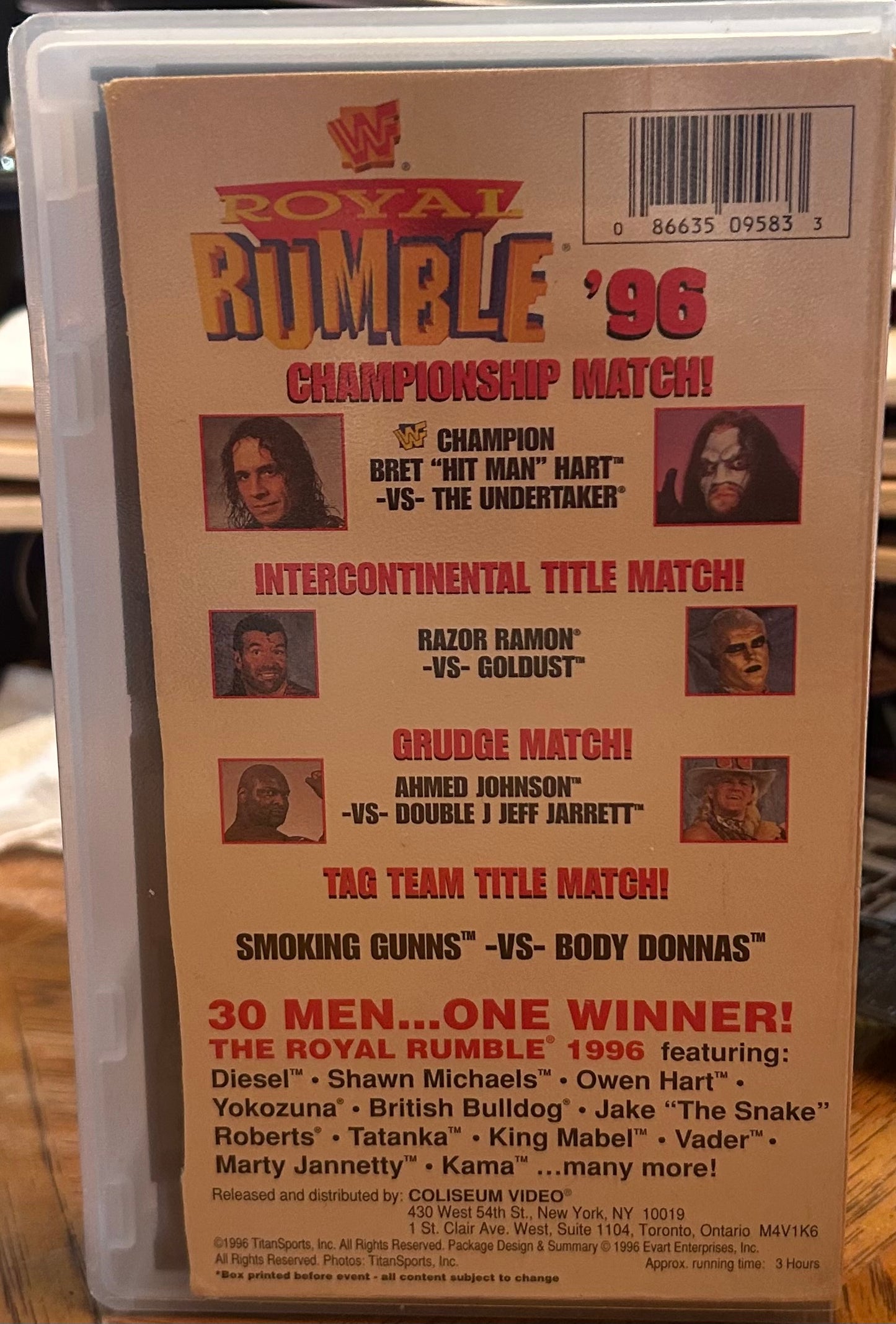 * WWF WWE “Royal Rumble 1996” VHS (Coliseum Home Video)