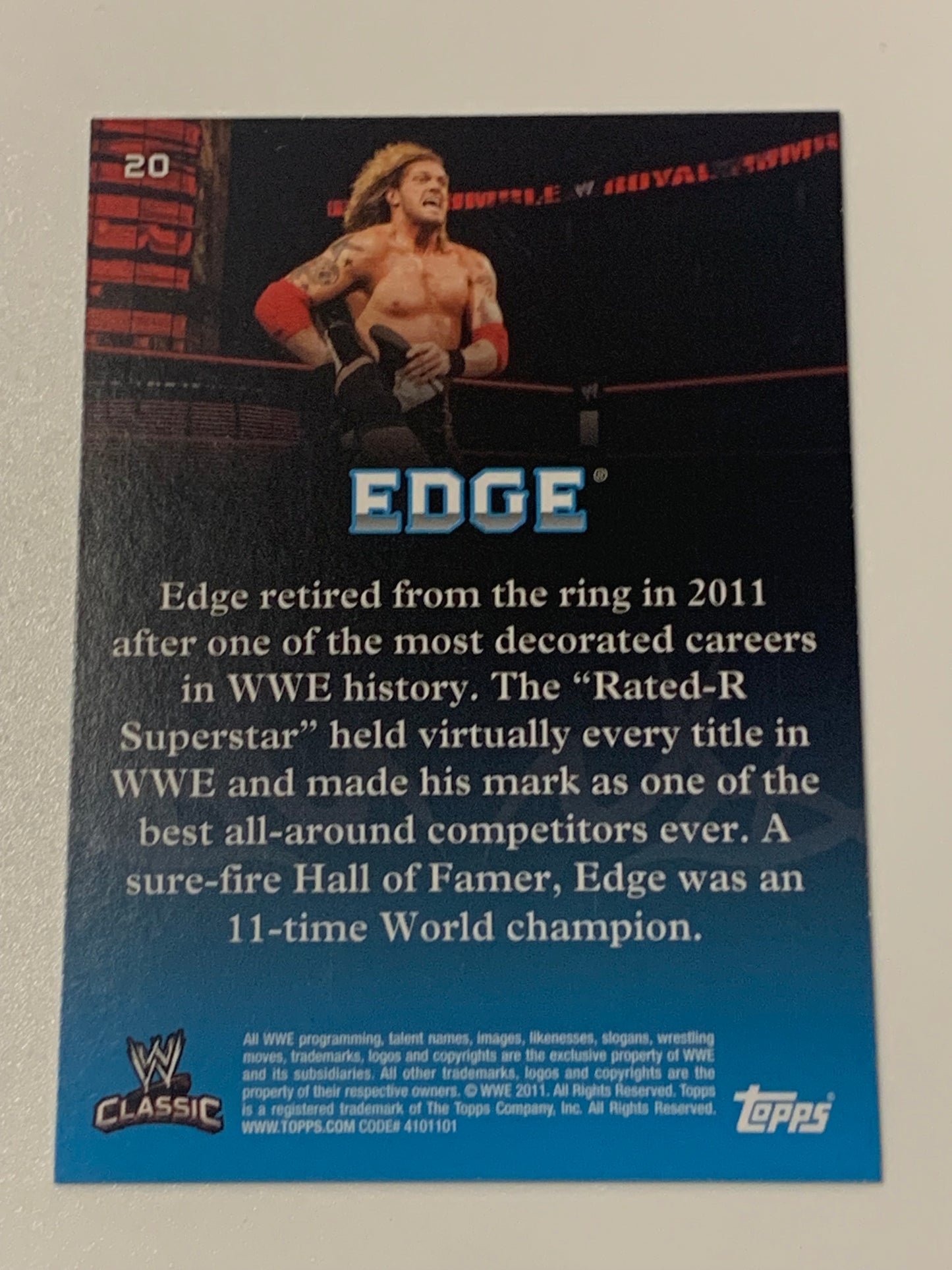 Edge 2011 WWE Topps Classic Card