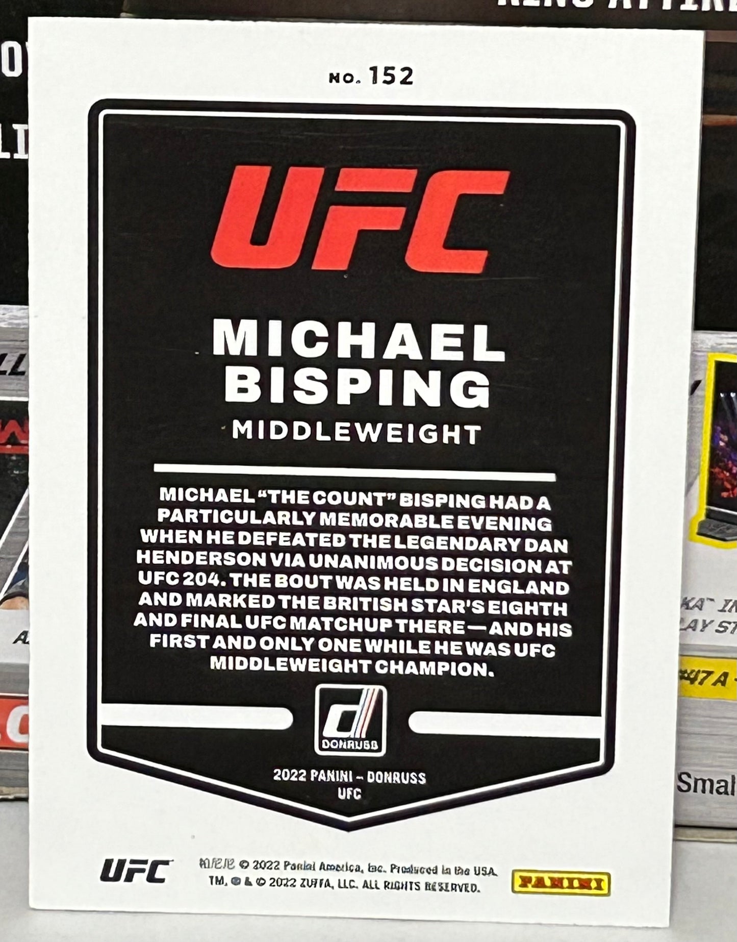 Michael Bisping 2022 UFC Panini Donruss Purple Card