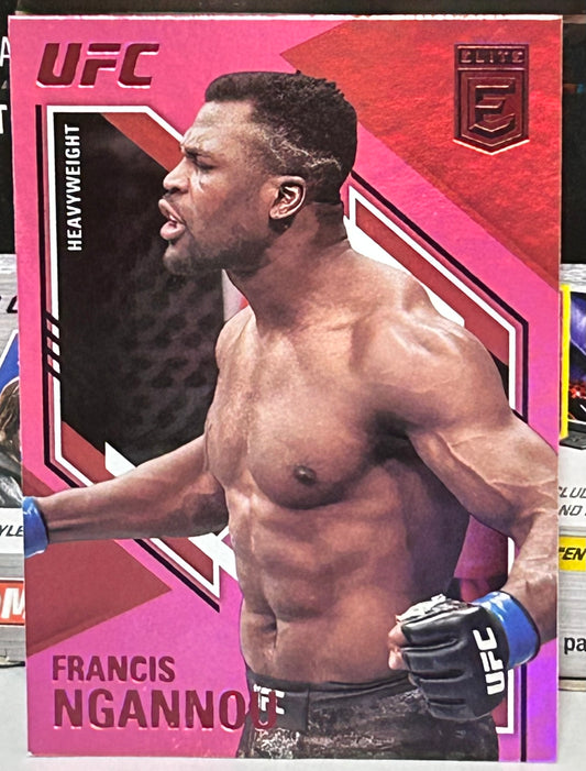 Francis Ngannou 2021 UFC Panini Chronicles Elite Pink Parallel Card