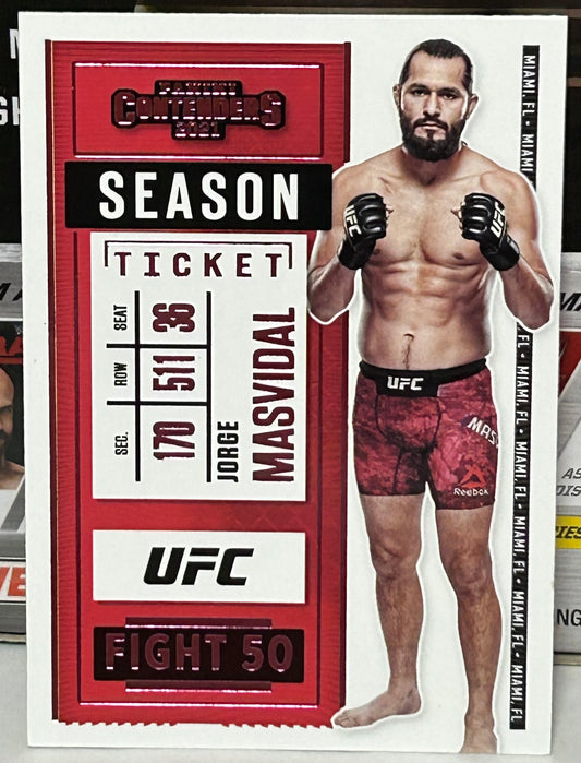 Jorge Masvidal 2021 UFC Panini Chronicles Contenders Pink Parallel Card
