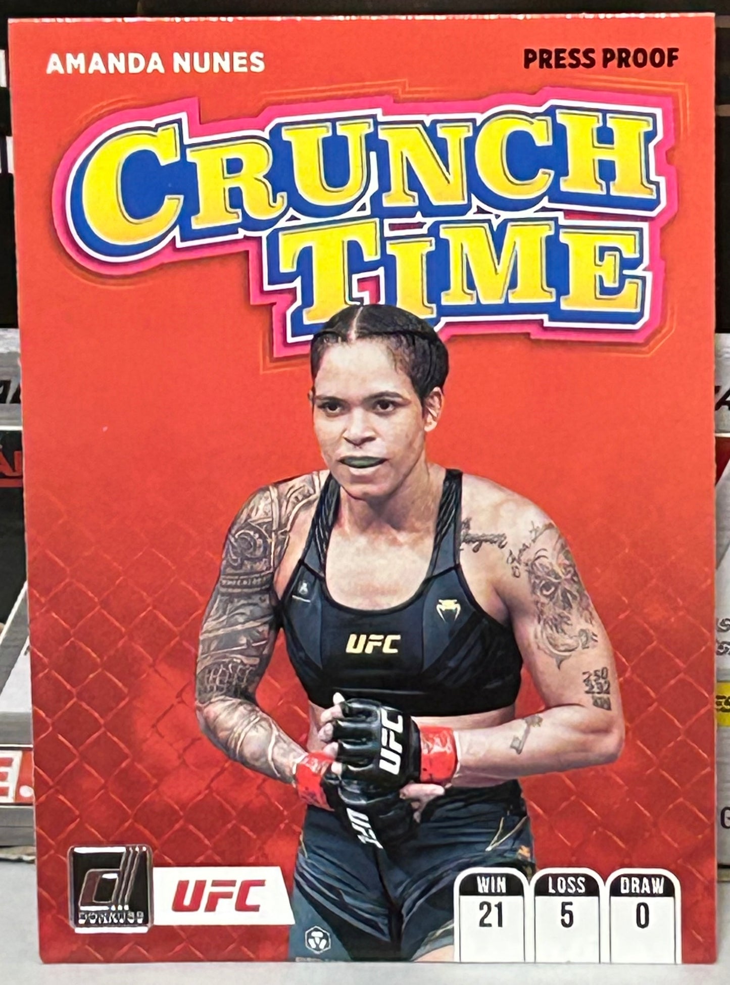 Amanda Nunes 2022 UFC Panini Donruss Crunch Time Card