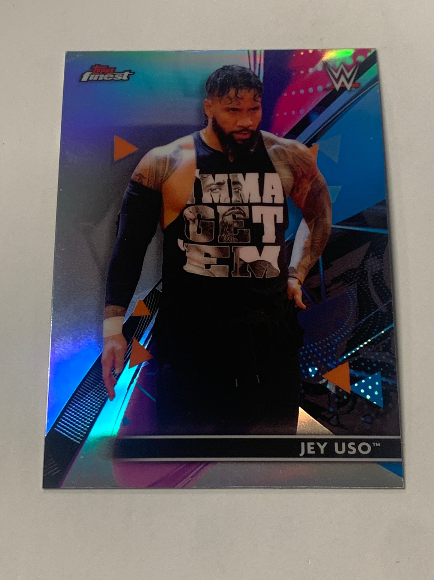 Jey Uso 2021 WWE Topps Finest Refractor Card
