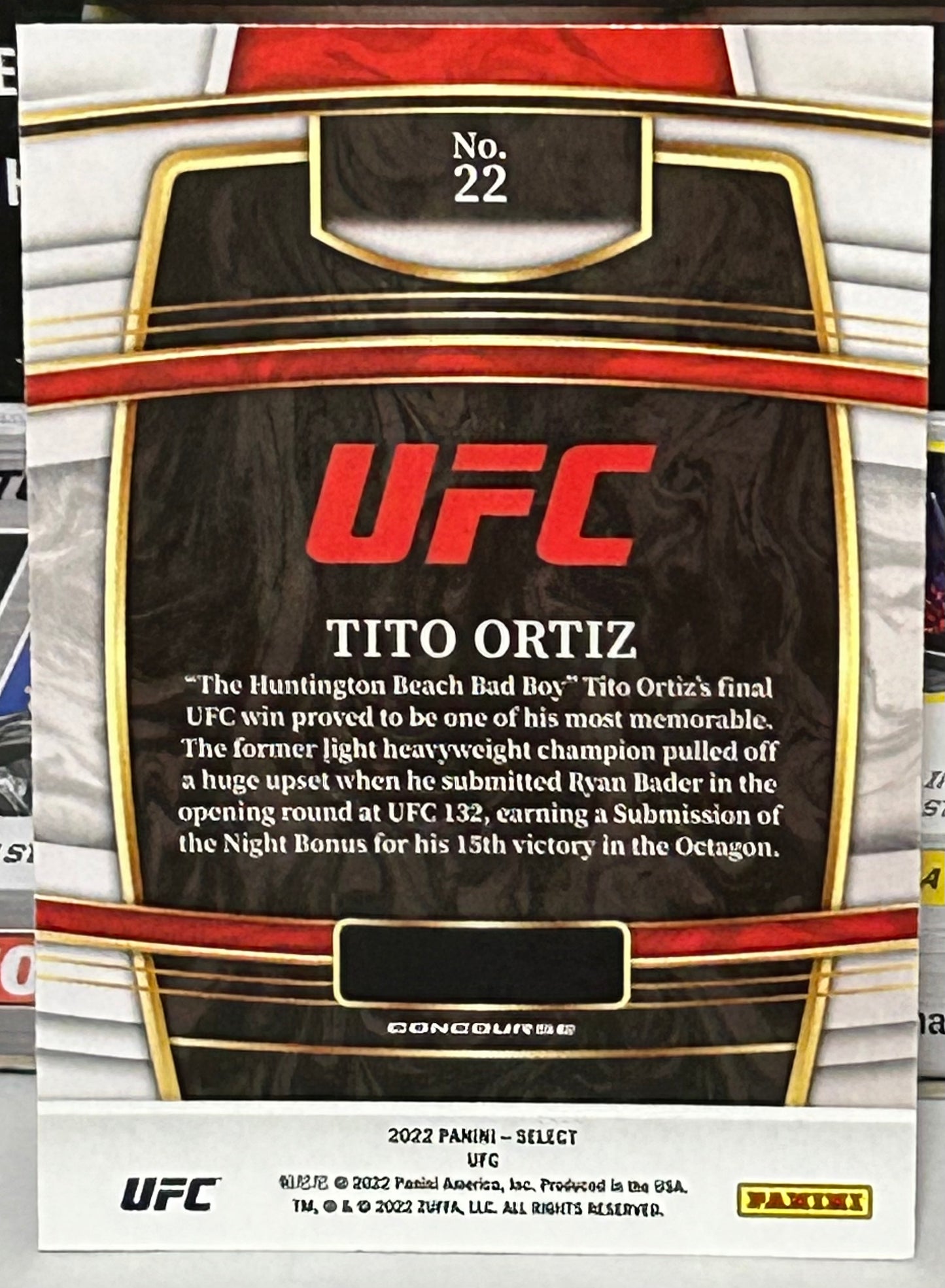 Tito Ortiz 2022 UFC Panini Select Card