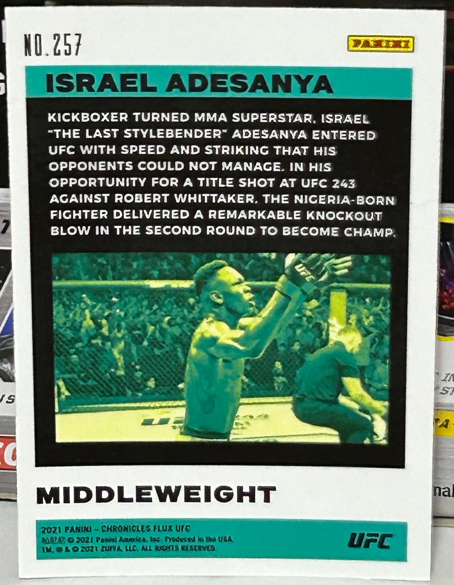 Israel Adesanya 2021 UFC Chronicles Flux Card