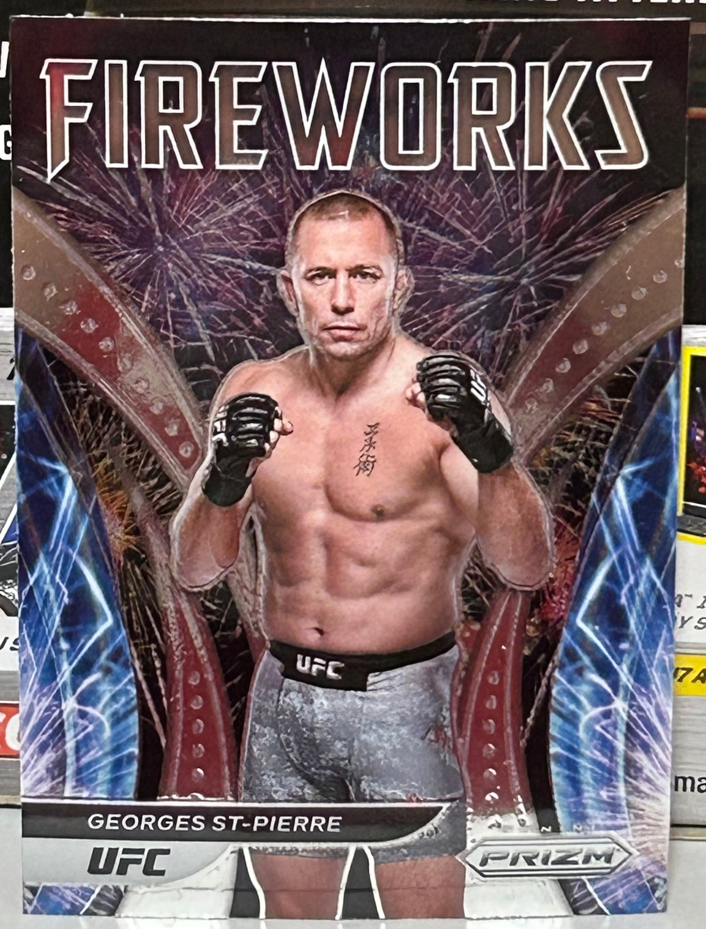 GSP Georges St Pierre 2022 UFC Panini Prizm FIREWORKS Card