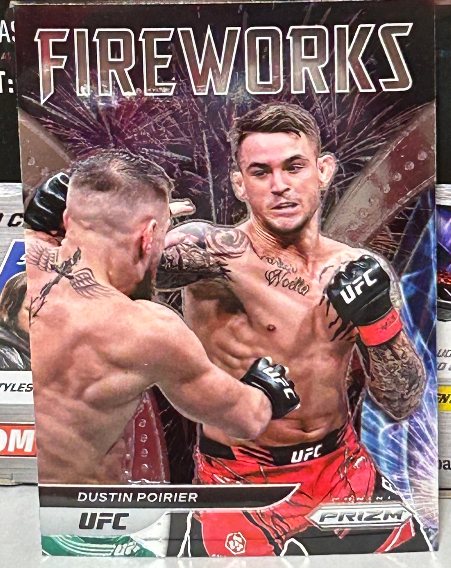 Dustin Poirier 2022 UFC Panini Prizm FIREWORKS Card