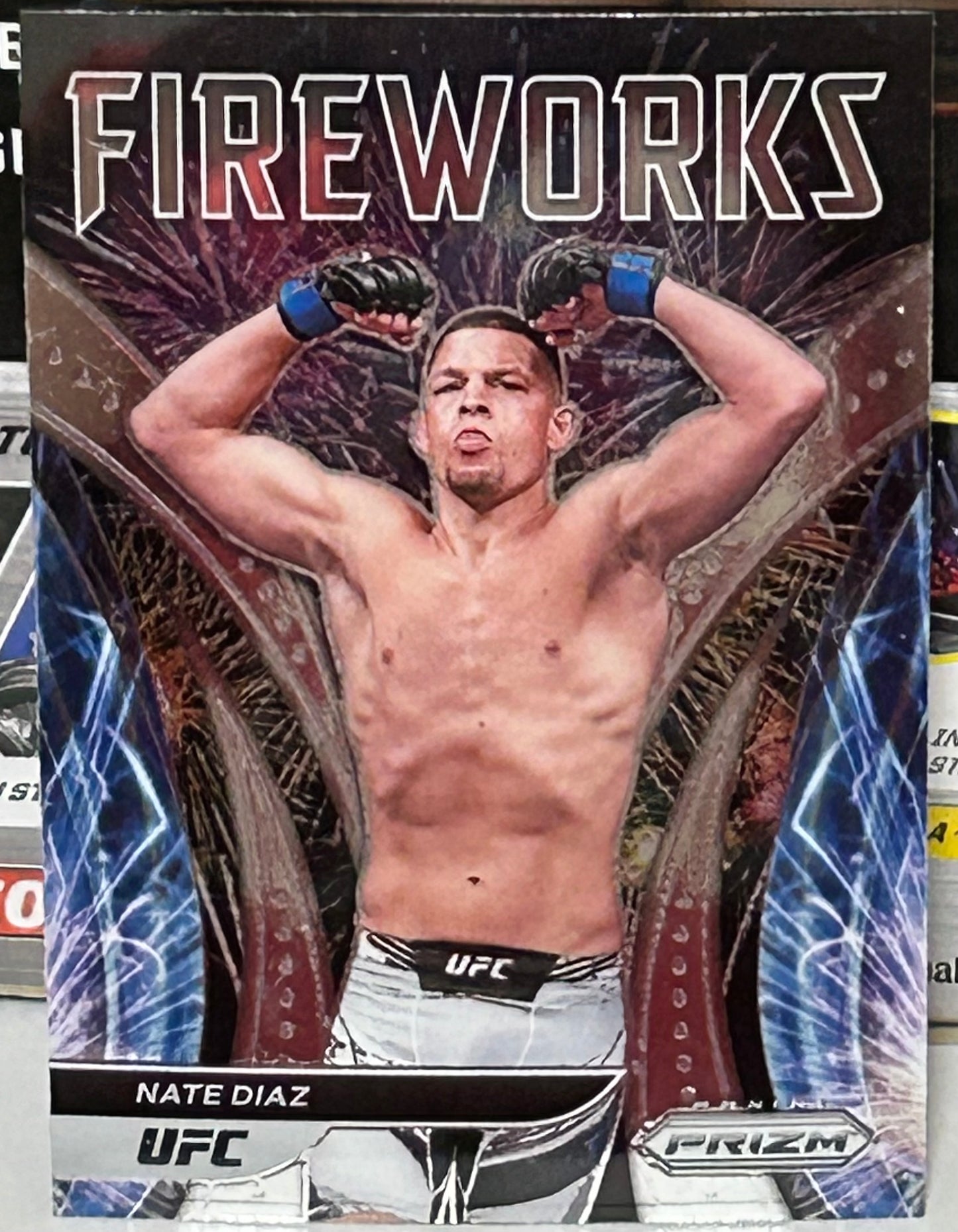 Nate Diaz 2022 UFC Panini Prizm FIREWORKS Card