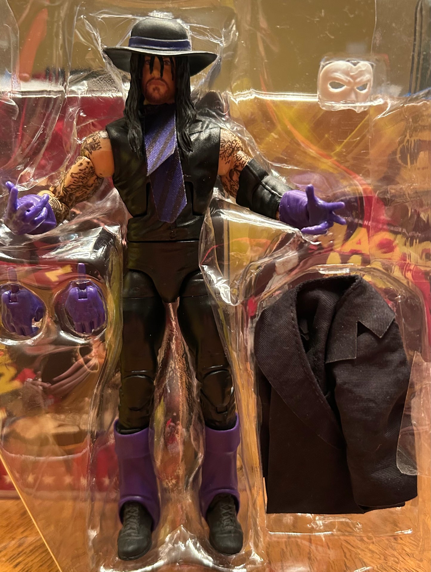 * The Undertaker WWE Mattel Elite Action Figure (Comes w/Jacket, mask & Hat)