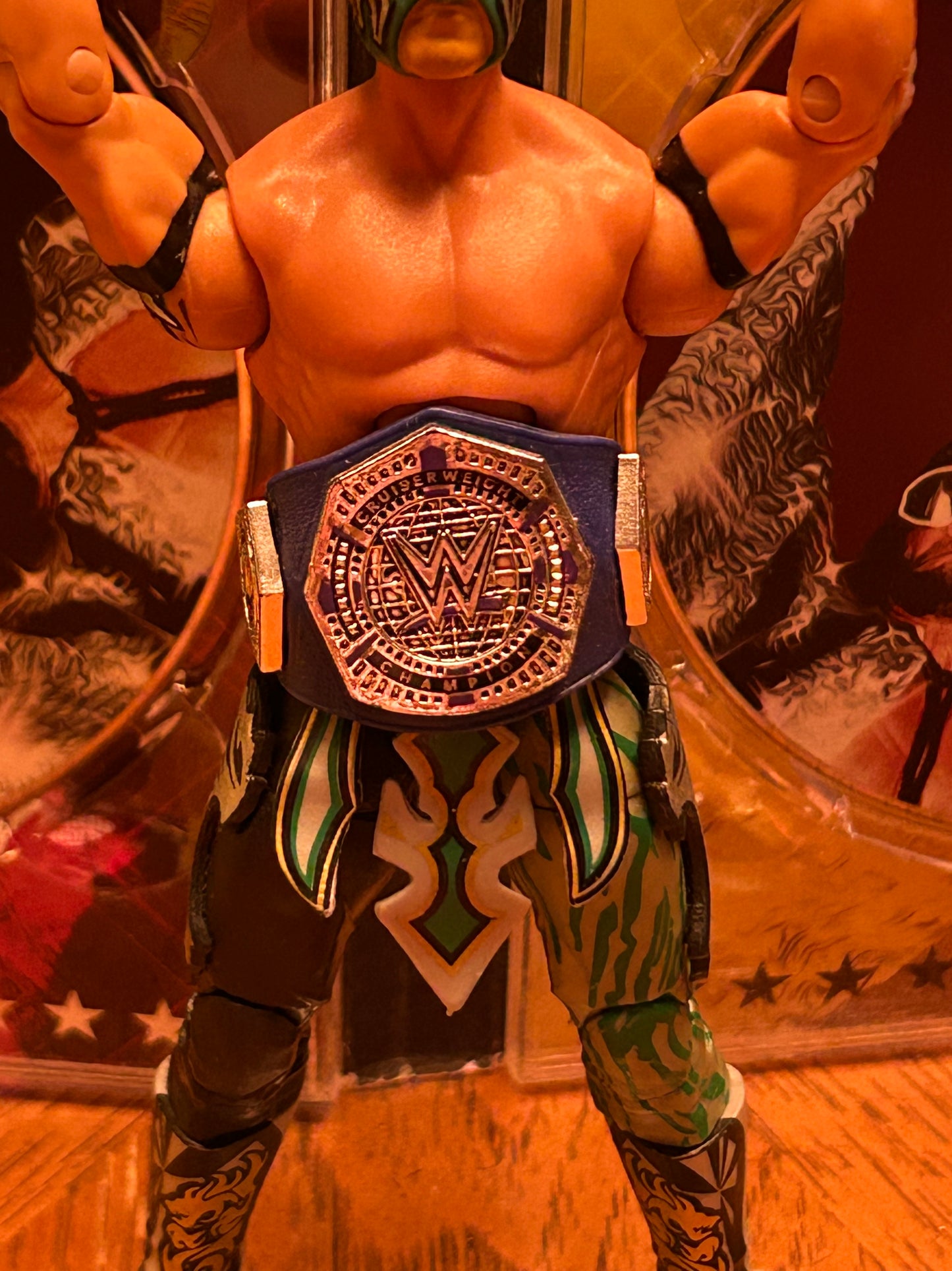 * Kalisto WWE Mattel Elite Action Figure with Cruiserweight Championship Belt