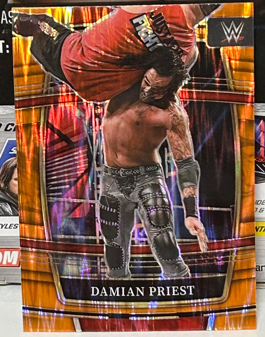 Damian Priest 2022 WWE Panini Select Orange Wave Prizm Card
