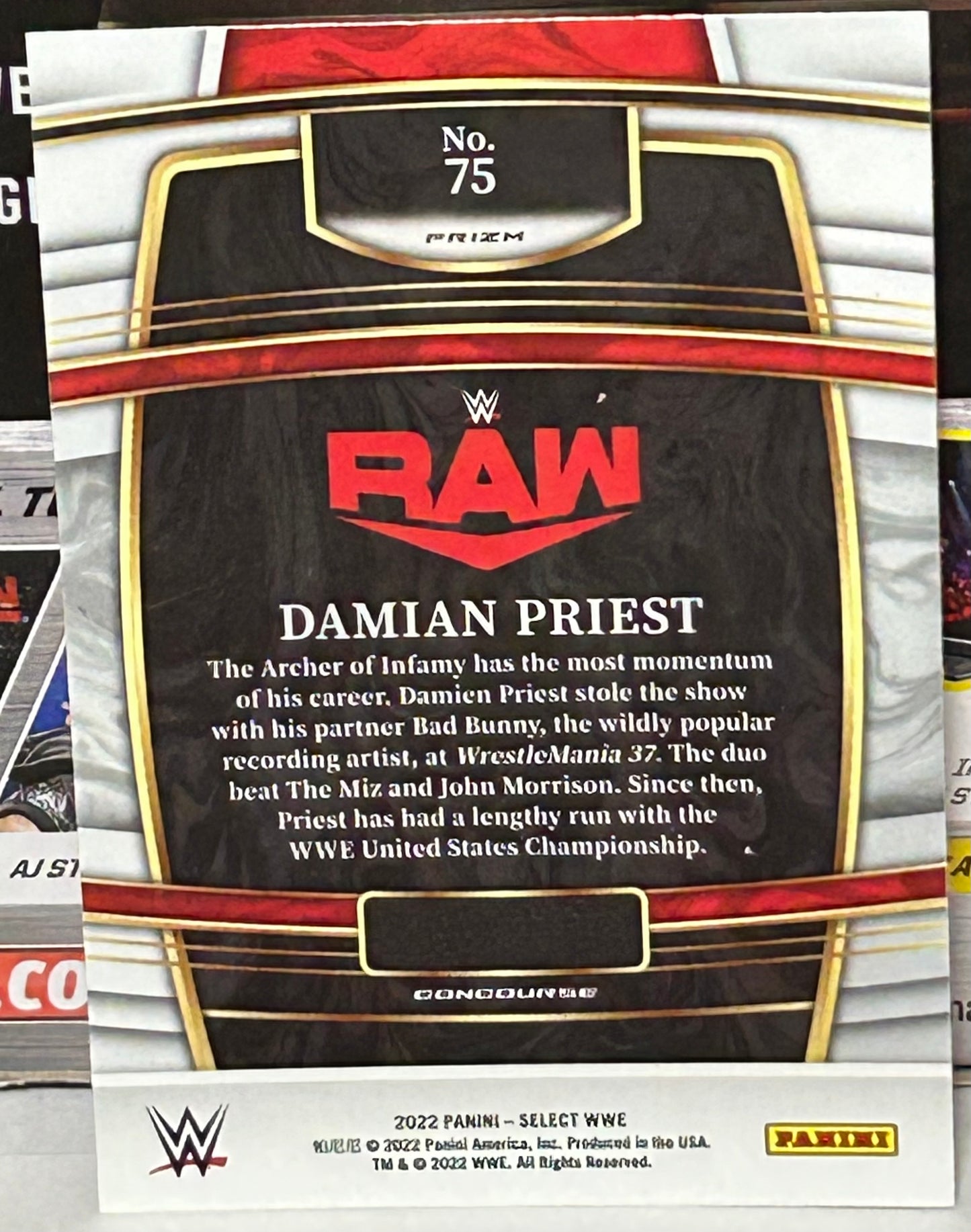 Damian Priest 2022 WWE Panini Select Orange Wave Prizm Card