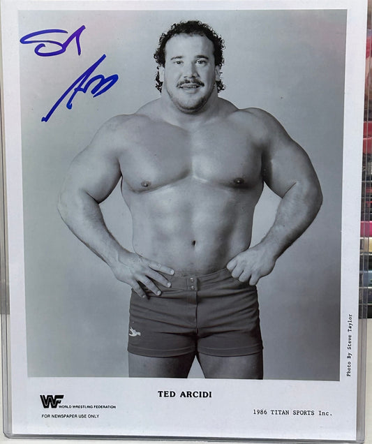 Ted Arcidi WWE Signed 8x10 Classic Photo (Comes w/COA)