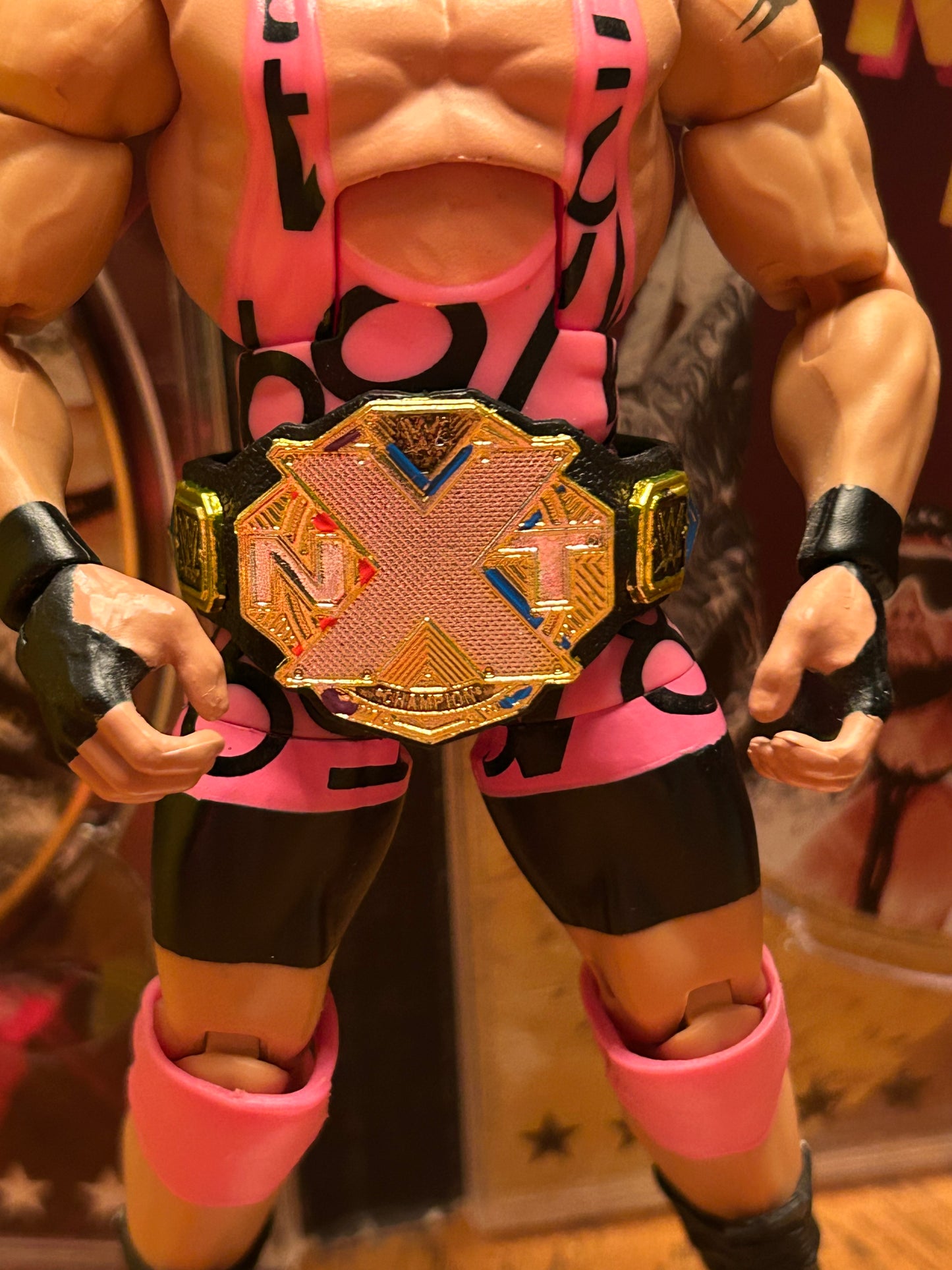 * Bron Breakker WWE Mattel Elite Rookie Action Figure (Pink Version) w/NXT Championship Belt