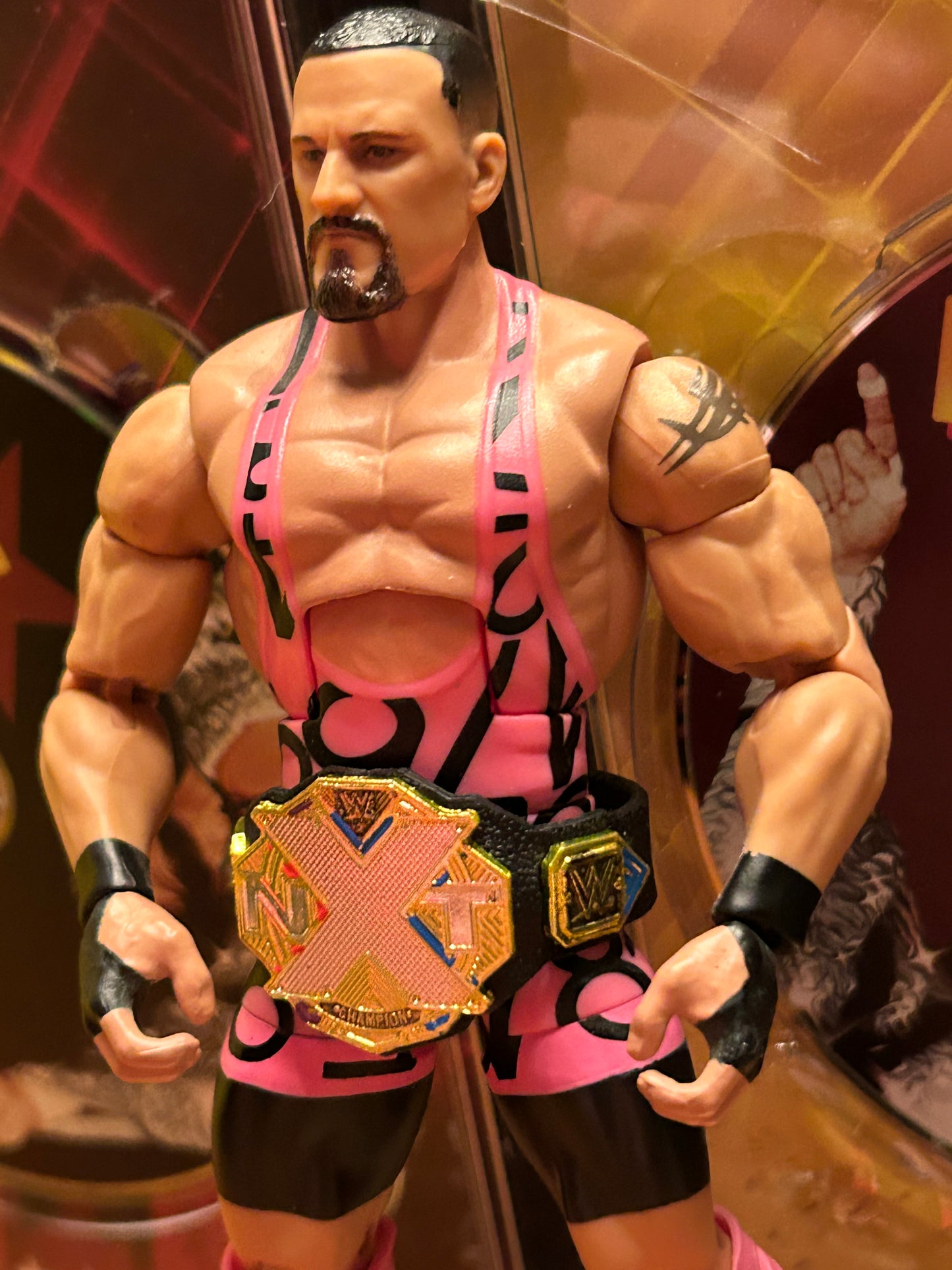 * Bron Breakker WWE Mattel Elite Rookie Action Figure (Pink Version) w/NXT Championship Belt