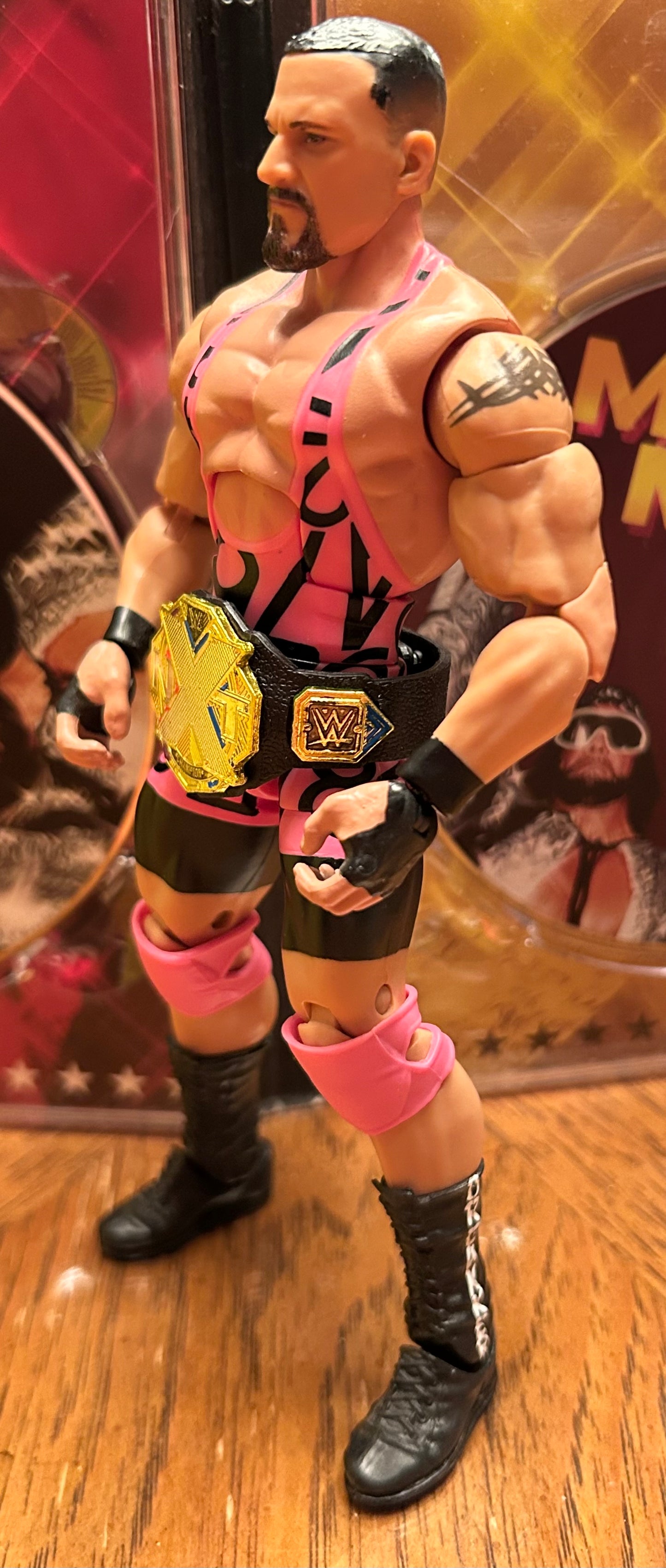 * Bron Breakker WWE Mattel Elite Rookie Action Figure (Pink Version) w/NXT Championship Belt