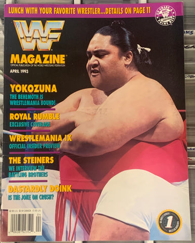 WWF WWE Magazine YOKOZUNA April 1993 (Awesome Cover)!!!