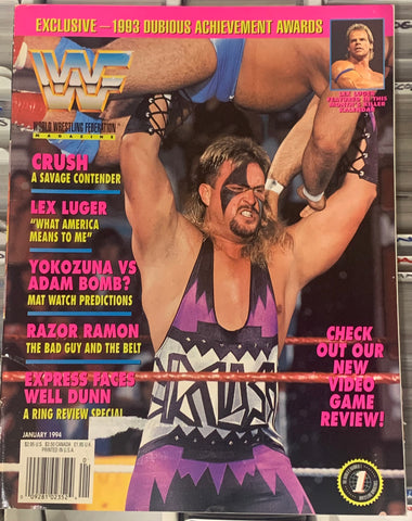 WWF WWE Magazine January 1994 CRUSH!!!