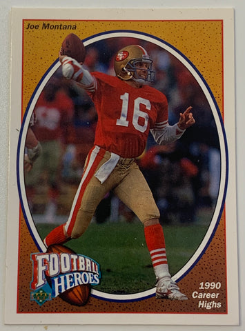 Joe Montana 1991 Upper Deck “Football Heroes” Insert Card