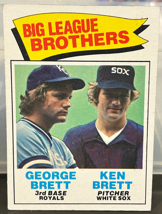 + George Brett & Ken Brett 1977 Topps “Big League Brothers” Card